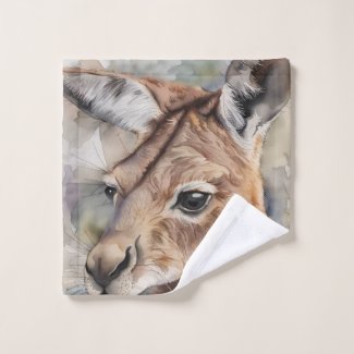 Kangaroo Watercolor Art 