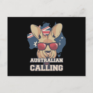 Kangaroo wearing sunglasses Australian is calling Postcard