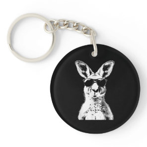 Kangaroo Wearing Sunglasses Funny Animal Australia Keychain