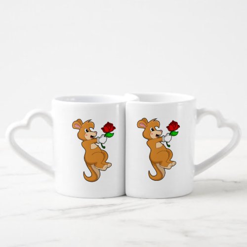 Kangaroo with Flower Coffee Mug Set