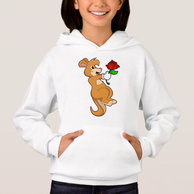 Kangaroo with Flower Hoodie (Front)