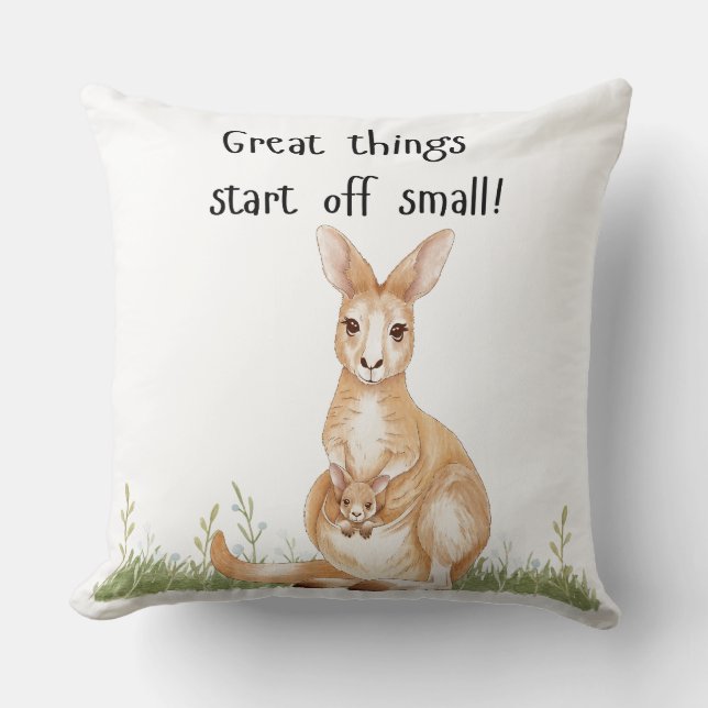Kangaroo with joey throw pillow (Front)