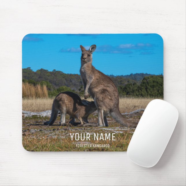 Kangaroo with nursing baby joey Tasmania Australia Mouse Pad (With Mouse)