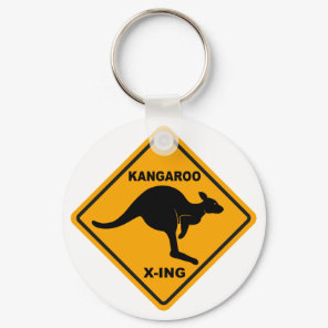 Kangaroo Xing Sign Keychain