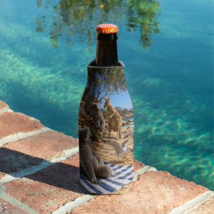 Kangaroos and Koalas Beach BBQ Bottle Cooler