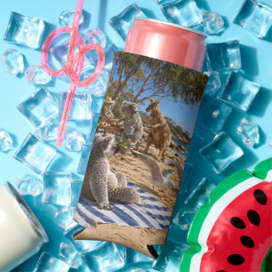 Kangaroos and Koalas Beach BBQ Seltzer Can Cooler