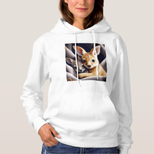 Kangaroo's Baby in Mother Pouch Print Hoodie