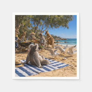 Kangaroos Beach BBQ Napkins