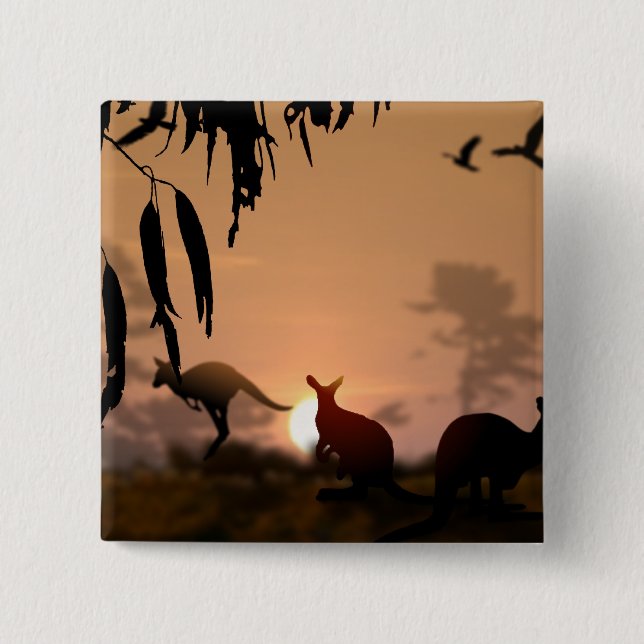 Kangaroos Pinback Button (Front)
