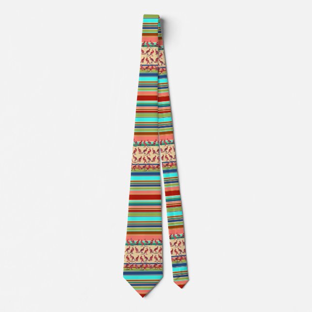 Kangaroos & Stripes Pattern + your ideas Neck Tie (Front)