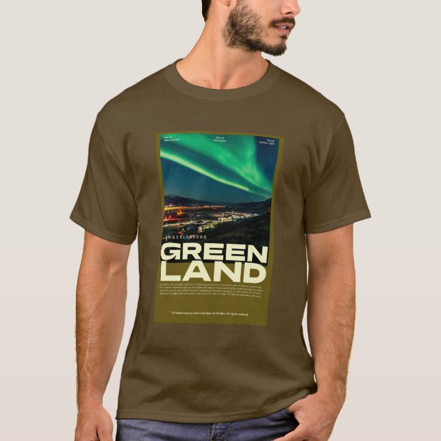 Kangerlussuaq Greenland Northern Light Poster T-Shirt (Front)