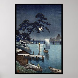 Kangetsu Bridge, Shimonoseki on Early Autumn Poster