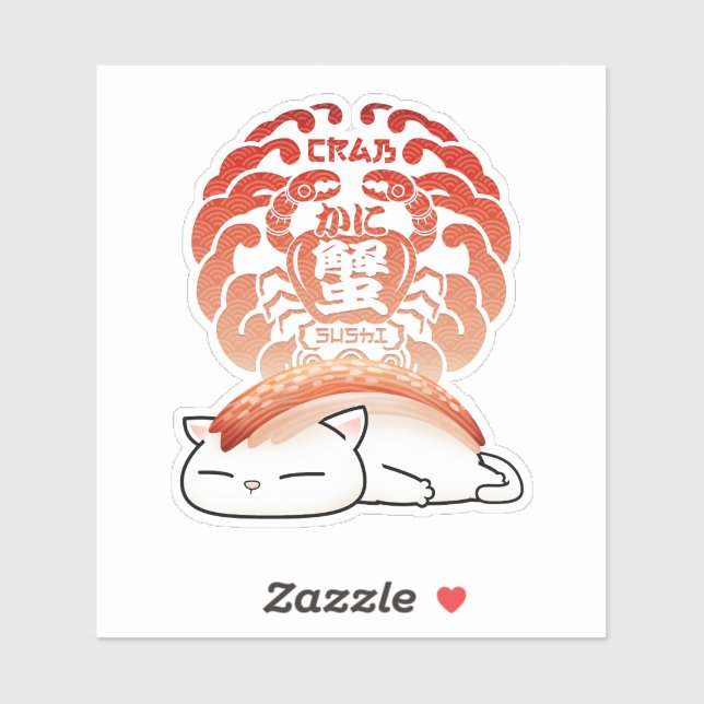 Kani Crab Sushi Cat  Sticker (Sheet)