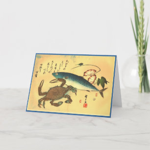 Kani or Kegani & Saba - Hiroshige's Japanese Fish Card