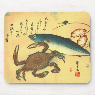 Kani or Kegani & Saba - Hiroshige's Japanese Fish Mouse Pad