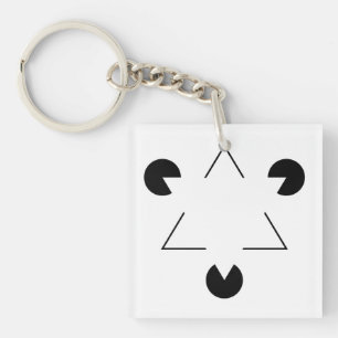 Kanizsa triangle keychain