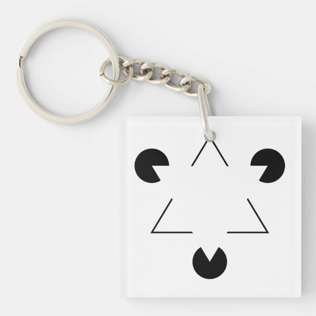 Kanizsa triangle keychain (Front)