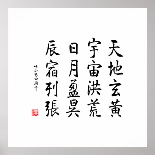 kanji 1000 Character Classic 06 Gyōsho Poster