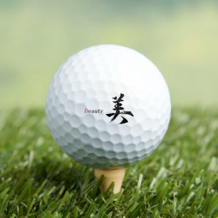 Kanji Bi/Beauty Japanese Calligraphy Golf Balls