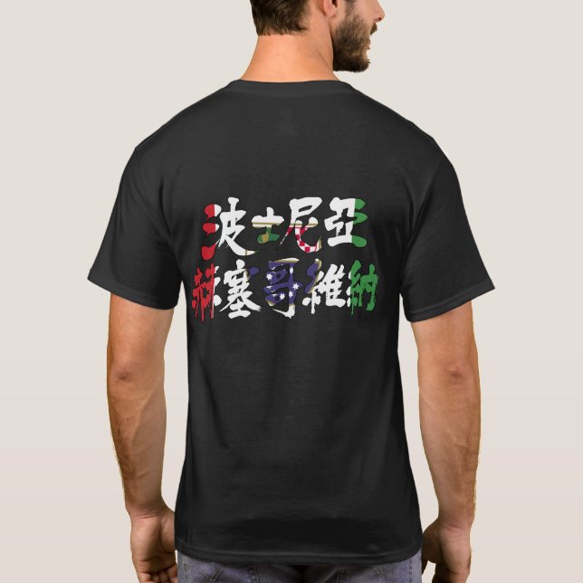 [Kanji] Bosnia and Herzegovina flag color T-Shirt (Back)