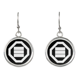 Kanji characters for three on tray earrings