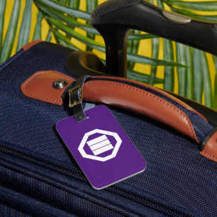 Kanji characters for three on tray luggage tag