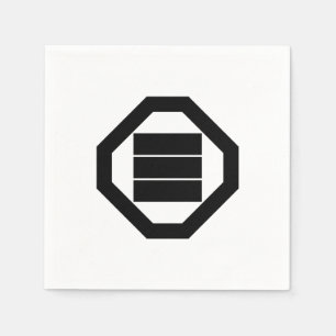 Kanji characters for three on tray napkins