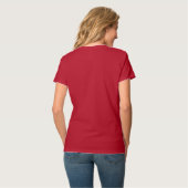 [Kanji] dark red color V-neck T-Shirt (Back Full)