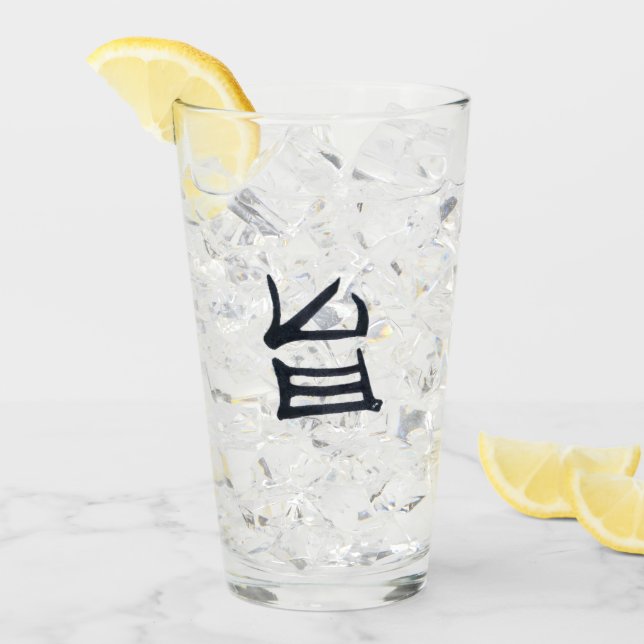 Kanji Delicious black glass tumbler (Front Ice)