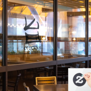 Kanji Delicious black see through window cling