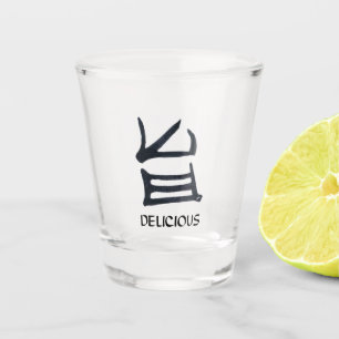 Kanji Delicious black shot glass