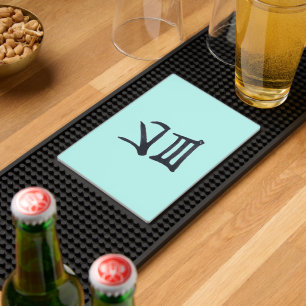 Kanji Delicious black teal bar mat