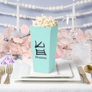Kanji Delicious black teal popcorn boxes