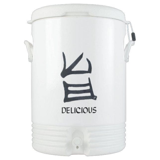 Kanji Delicious black white Igloo beverage cooler (Front)