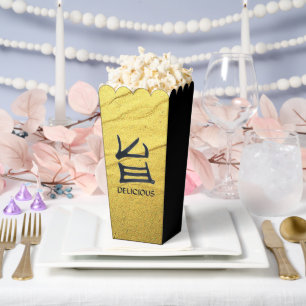 Kanji Delicious Gold Vein black popcorn boxes