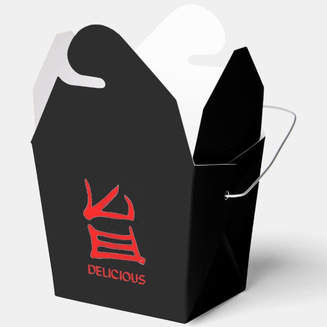 Kanji Delicious red black take out box (Open)