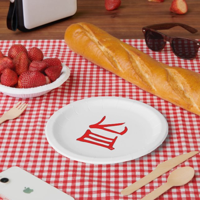 Kanji Delicious Red paper plates (Picnic)