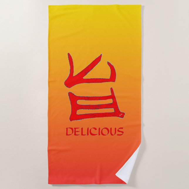Kanji Delicious Sunset beach towel (Front)