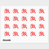 [Kanji] extremely (very, much) red letter Classic Round Sticker (Sheet)