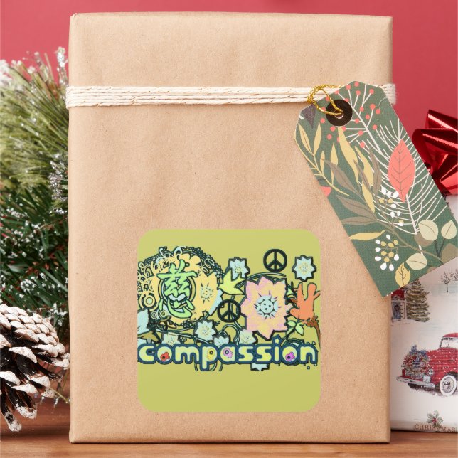 Kanji for Compassion Sticker - (Holiday)