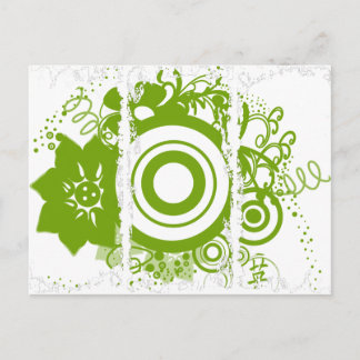 Kanji for Courage Flower Circle Postcard