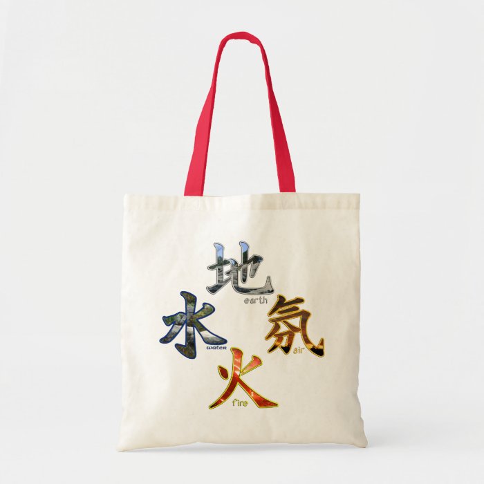 Kanji Four Elements   Budget Tote #2 Canvas Bag