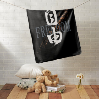Kanji Jiyu/Freedom Japanese Calligraphy Baby Blanket