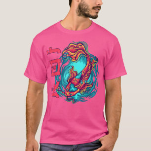 Kanji Koi Carp Japanese Font Fire Koi  T-Shirt