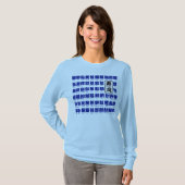 [Kanji] many kind of fishes (blue) for Sushi T-Shirt (Front Full)