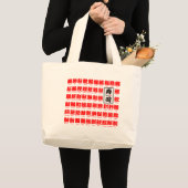 [Kanji] many kind of fishes for Sushi (red text) Large Tote Bag (Front (Product))