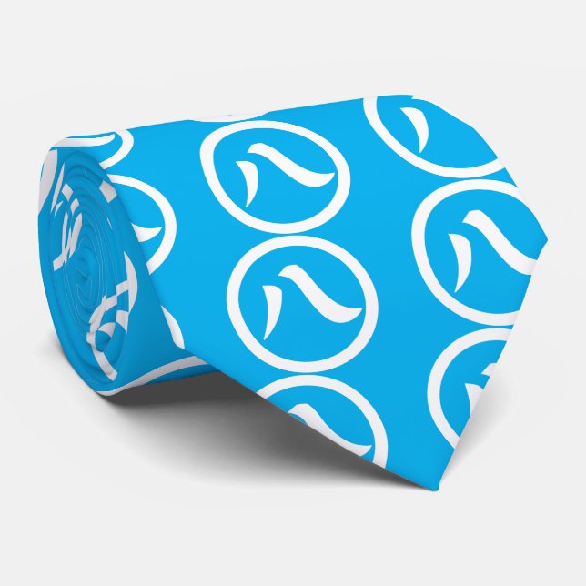 Kanji numeral eight, in circle neck tie (Rolled)