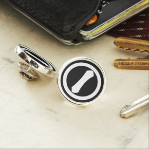 Kanji numeral one in circle pin