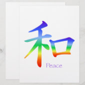 Kanji Peace Symbol in Chakra Colors (Front/Back)