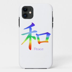 Kanji Peace Symbol in Chakra Colors iPhone 11 Case